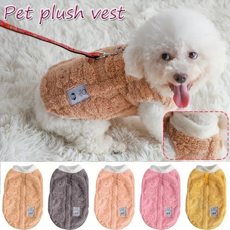 Roupas Para Animais De Estimação Gatos Cães Coletes De Pelúcia Macios E Confortáveis Traje...