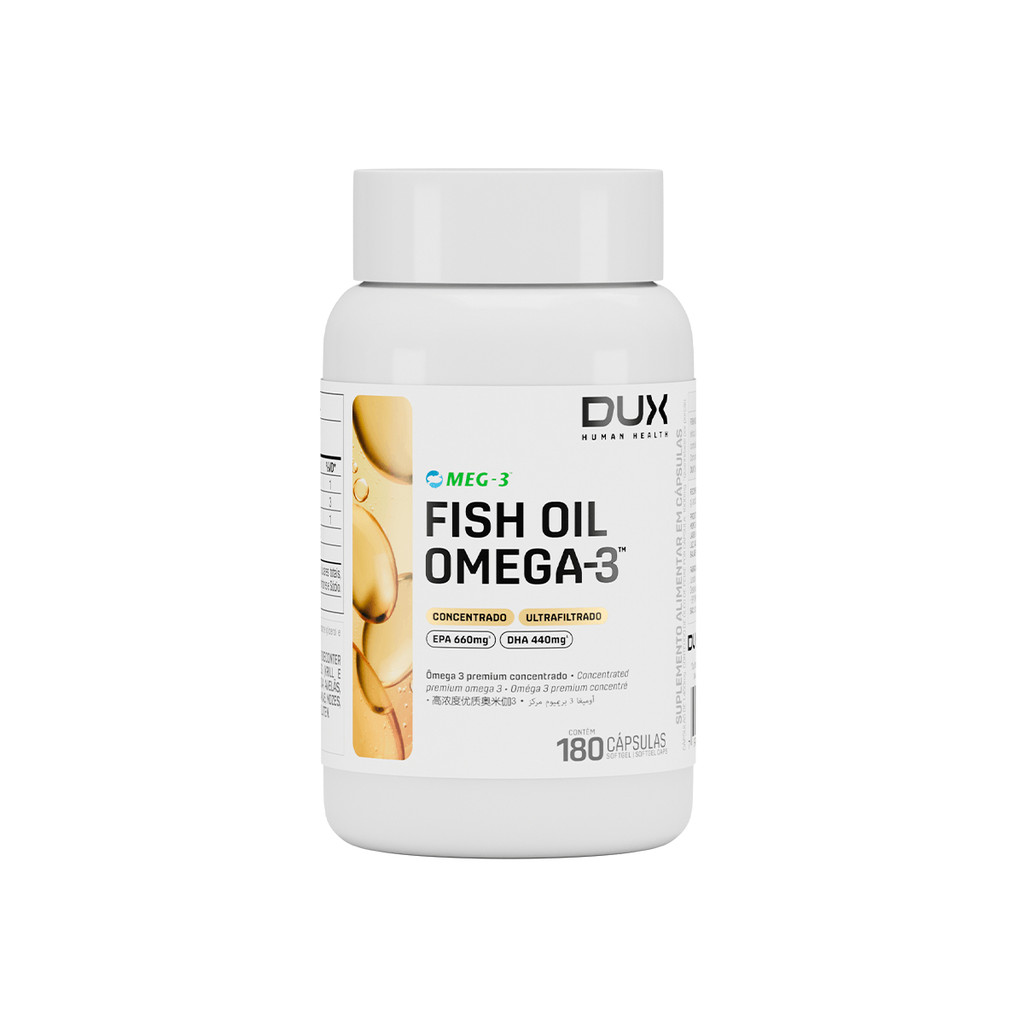 Ômega 3 Fish Oil Pote Com 180 Capsulas Dux Human Health - Health