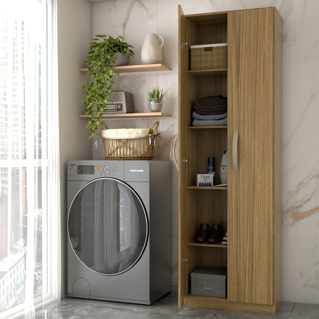 Armário Multiuso Andorra 2 Portas 4 Prateleiras - Panorama Móveis em Oferta na Shopee