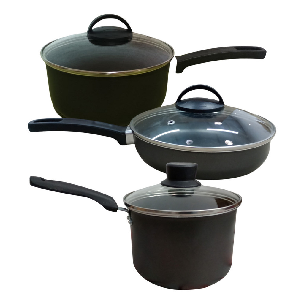 Conjunto De  Panelas 3 Antiaderente Panelas Arroz Frigideira