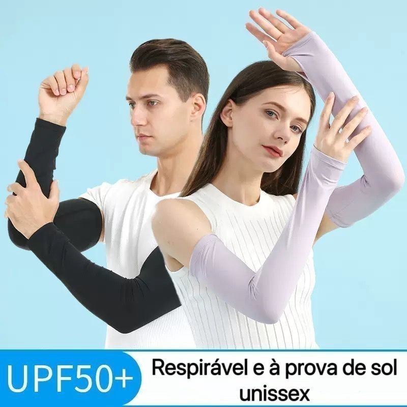 Kit 2 Par Manguito Proteção Solar UV50+ Segunda Pele uv unissex