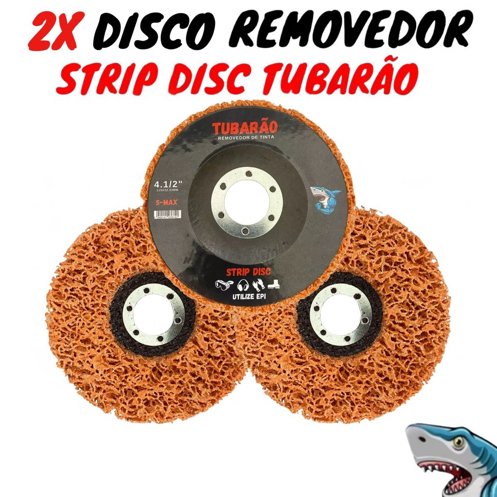 Kit 2 Strip Disc Disco Remover Tinta Verniz Ferrugem Tubarão