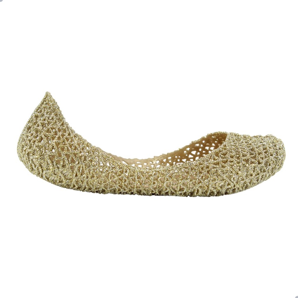 Sapatilha Mini Melissa Campana Papel Infantil Dourado Glitter