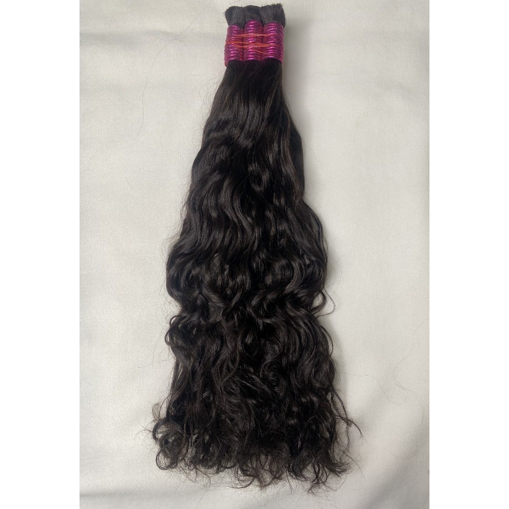 Cabelo Humano Ondulado Para seu Mega Hair -100 Gramas - Castanho - Envio Imediato Cabelo 100% Humano