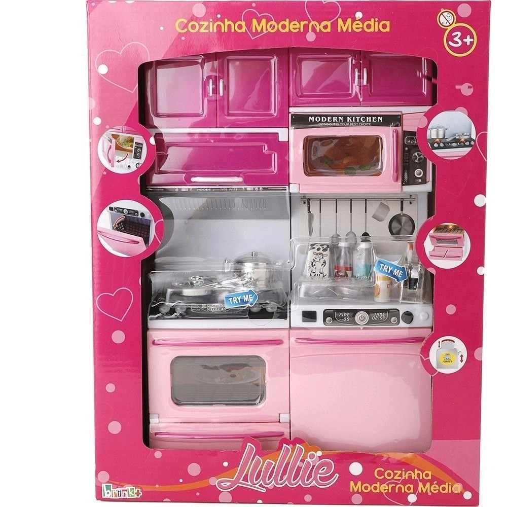Cozinha Moderna Media Com Acessorios Infantil Brink+