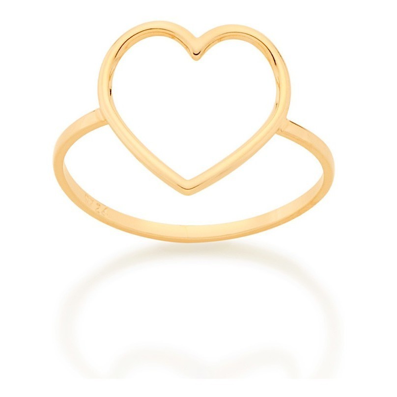 Anel Formado Por Coração Vazado. Rommanel 512981 em Oferta na Shopee