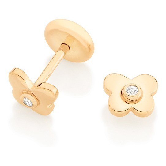 Brinco Infantil Borboleta, Com Zircônias Rommanel 526395 em Oferta na Shopee