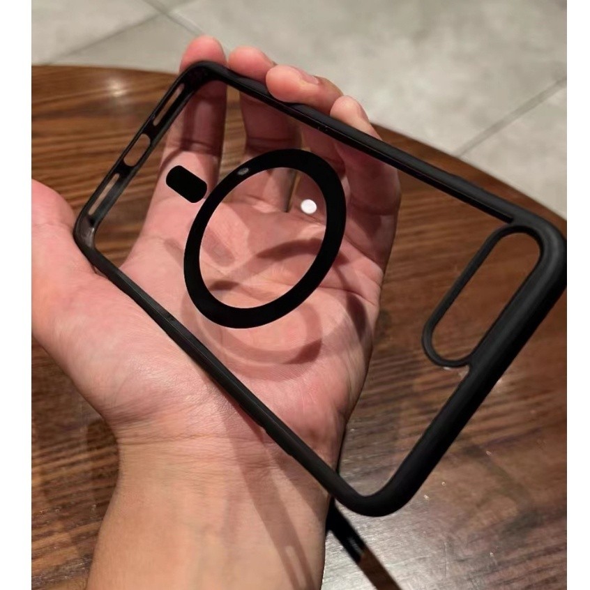 Carregamento Magnético Sem Fio Caixa Dura Acrílica Transparente Mate Compatível Com iPhone7 8 Plus 11 12 13 14 15Pro Max XR X XS XSMAX De silicone Para Computador