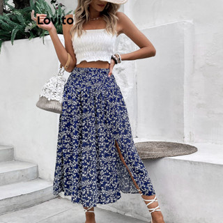 Lovito Saias Boho Ditsy Florais Divididas Para Mulheres LNL50174