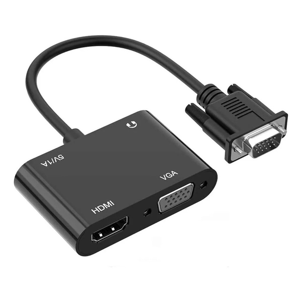 Adaptador Vga Para Vga-hdmi Com Saída De Áudio Jack 3.5mm
