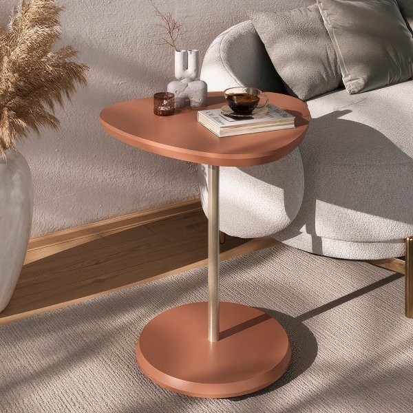 Mesa de Apoio Lateral Oval Bel - 100% MDF