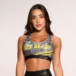 Top Fitness Suplex Estampado Cruzado nas Costas Cinza Get Ready Crossfit
