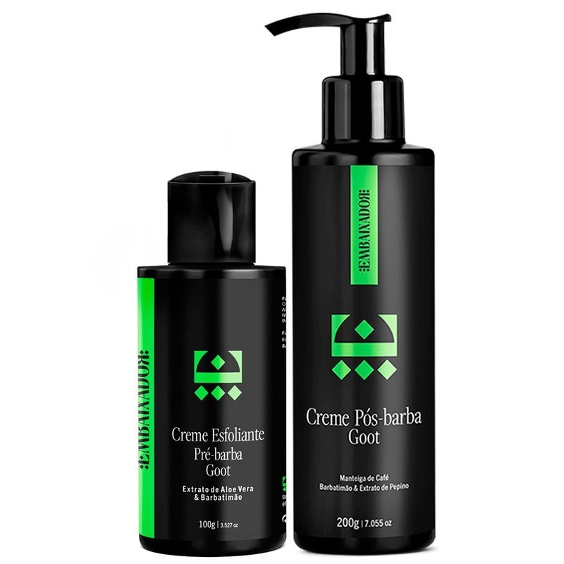 Kit Goot Esfoliante Pré-Barba + Creme Pós Barba Embaixador 200g