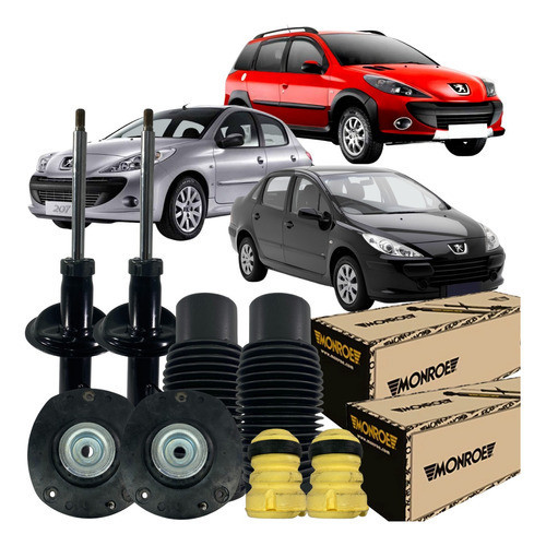 Kit Amortecedor Batente Coxim Dianteiro 207 2008 Á 2015 em Oferta na Shopee