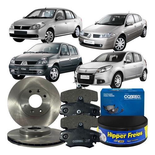 Jogo De Disco Pastilha Freio Dianteira Clio Megane Symbol em Oferta na Shopee