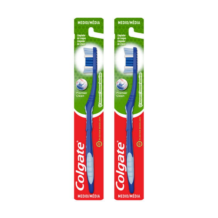 Escova de Dente Colgate Premier Clean Media Diversas Cores 2un