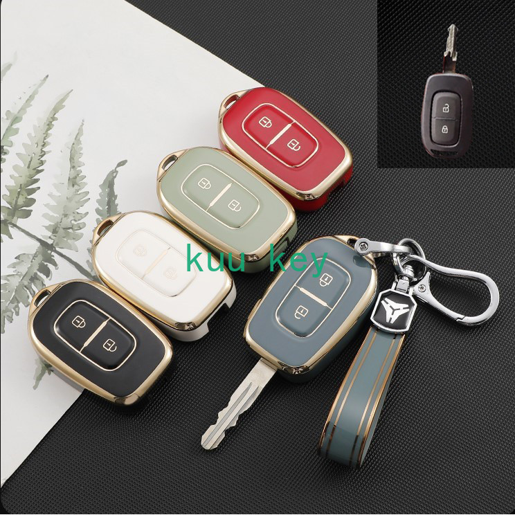 Chaveiro De 2 Botões Fob Shell Para Renault Kwid Traffic Symbol Dacia Sandero Logan Duster 2016 2017 2018 TPU Carro Capa