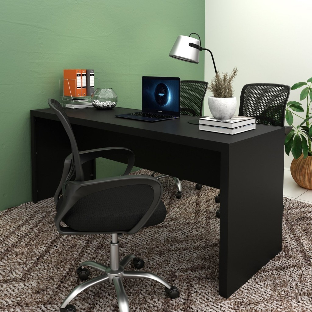 Mesa Para Escritório 2 Lugares 180cm ME4185 Preto - Home & Living