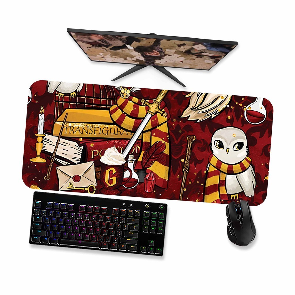 Mouse Pad Gamer Grande - Harry Potter Grifinória Gryffindor 2 - 90x40, 80x40, 60x40, 70x30 e 45x40