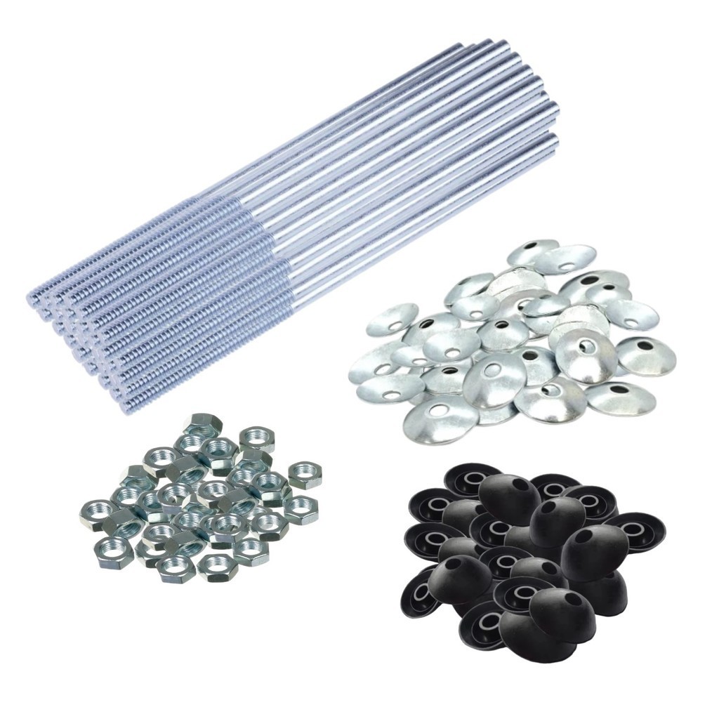 Kit 10 Haste Reta P/ Telha 1/4'' x 200mm C/ Porca e Arruelas em Oferta na Shopee