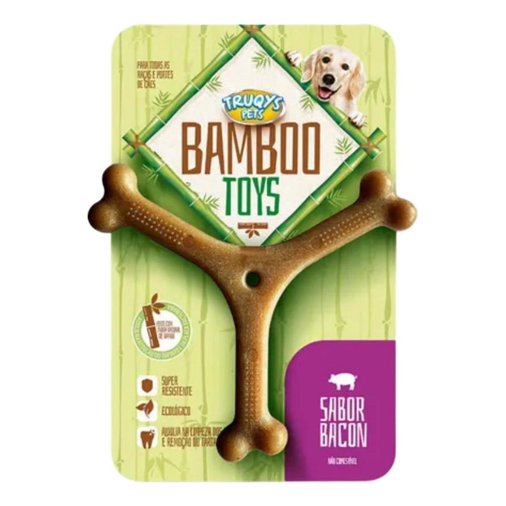 Mordedor Osso Bambu Natural Y Grande Cães Limpeza Tártaro Pet Truqys Bamboo em Oferta na Shopee