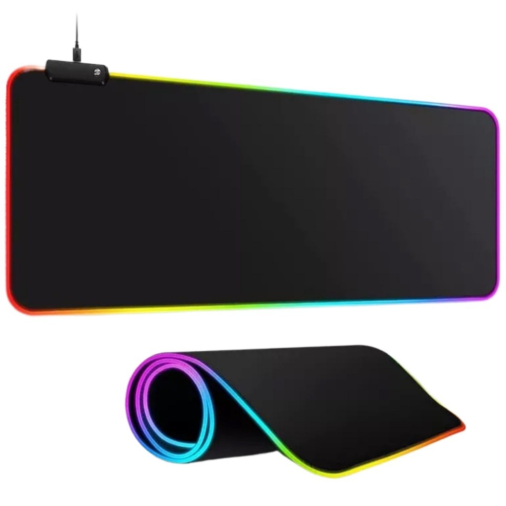 Mouse Pad Gamer Grande Speed Borda Led 7 Cores Rgb Impermeável 300mm X 800mm