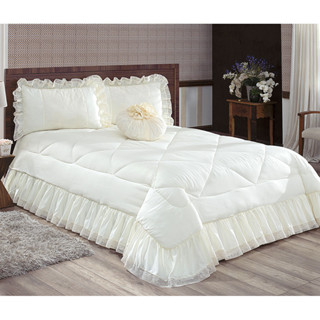 Colcha Queen Brisa Renda Lua De Mel 04 Pca Aconchegante e Quentinha Com Trouxa em Oferta na Shopee