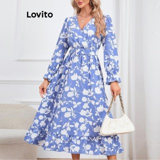 Lovito Vestido casual Ditsy com estampa floral para mulheres LNL53010