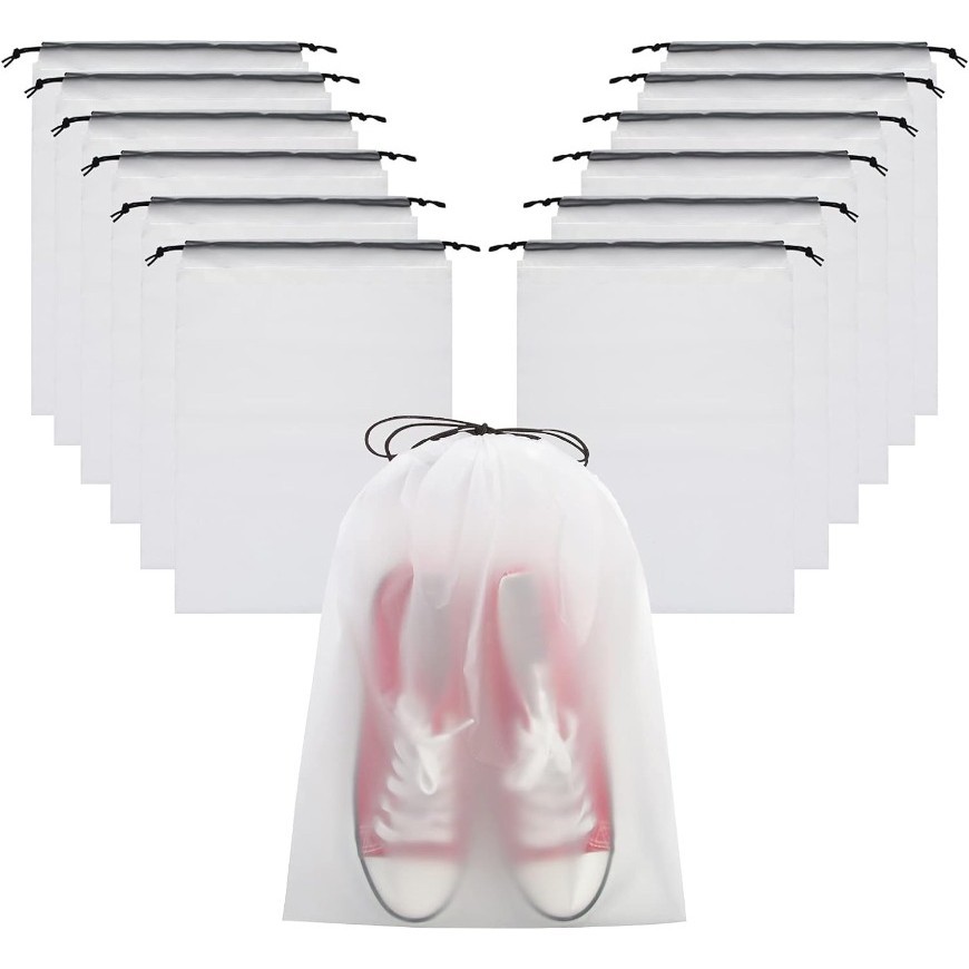 10PCS Saco Portátil De Armazenamento De Calçados Drawstring Eco Para Diversos Maquiagem De Viagem Plástico Transparente À Prova D'água