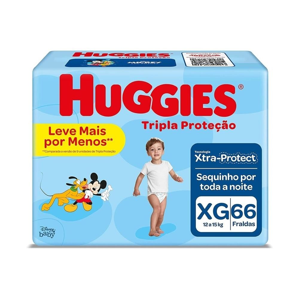 Fralda Huggies Tripla Protecao XG 66 Unidades