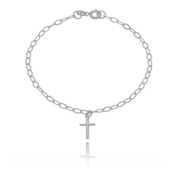 Pulseira cruz pendente em prata 925