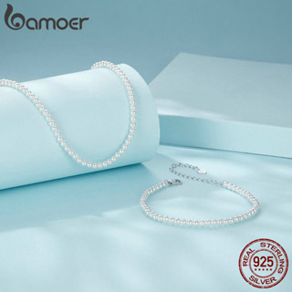 Colar De Fita Bamoer 925 Sterling Pérola Shell Design Jóias Presentes Para Mulheres SCB280 em Oferta na Shopee