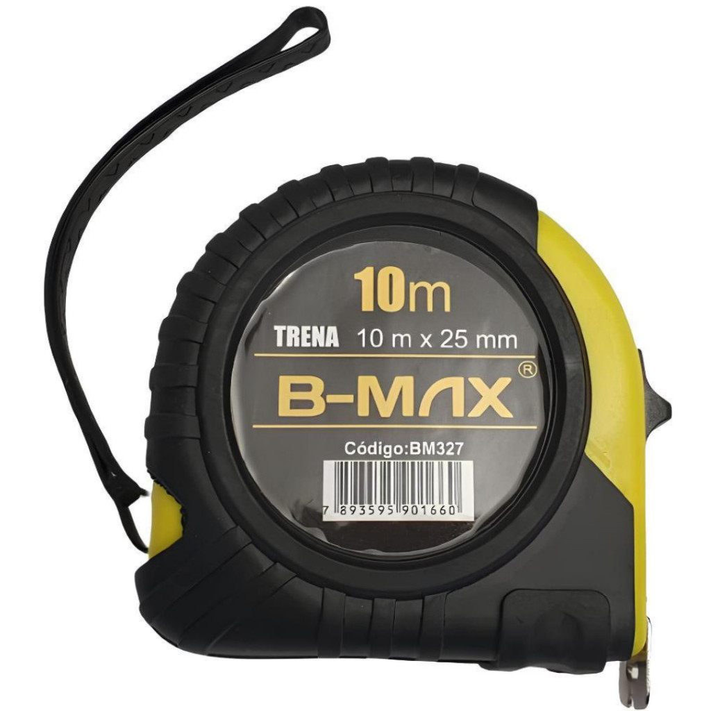 Trena 5-10 Metros X 25mm Emborrachada Com Trava Fita em aço Profissional Suporte para Cinto e Alça em Silicone