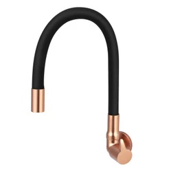Torneira Cozinha Gourmet Flexível Rose Black/Preto Parede
