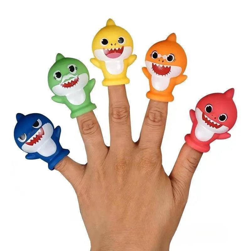 5pcs Bringuedos De Dedo Baby Shark Family Toys Pinch LatidoRecém-Nascidos Aniversário Para Criancas