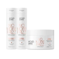 Kit Jacques Janine No More Frizz Shampoo Condicionador Leave-In 240ml Máscara Hidratação 240g