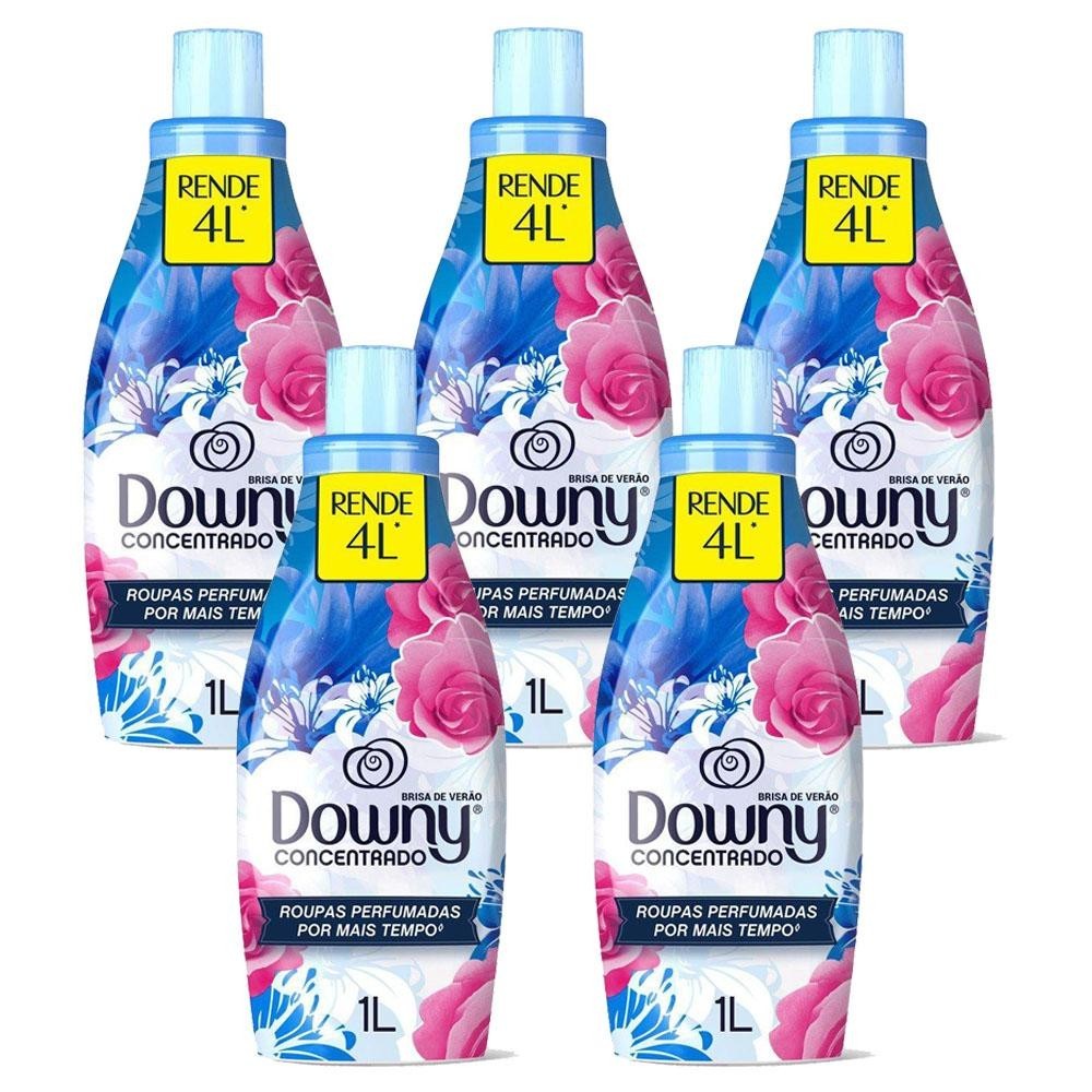 Kit 5 Amaciantes Downy Concentrado Brisa de Verão 1L cada