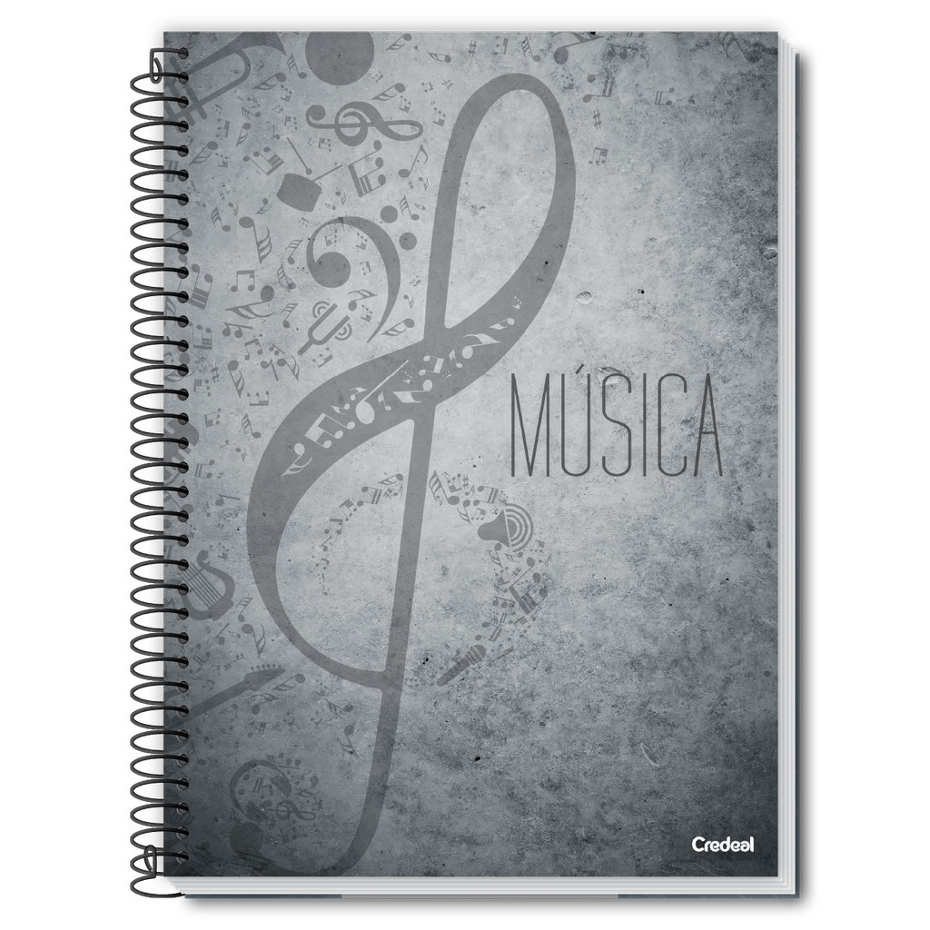 Caderno de Musica Capa Dura Grande 96 Folhas Credeal