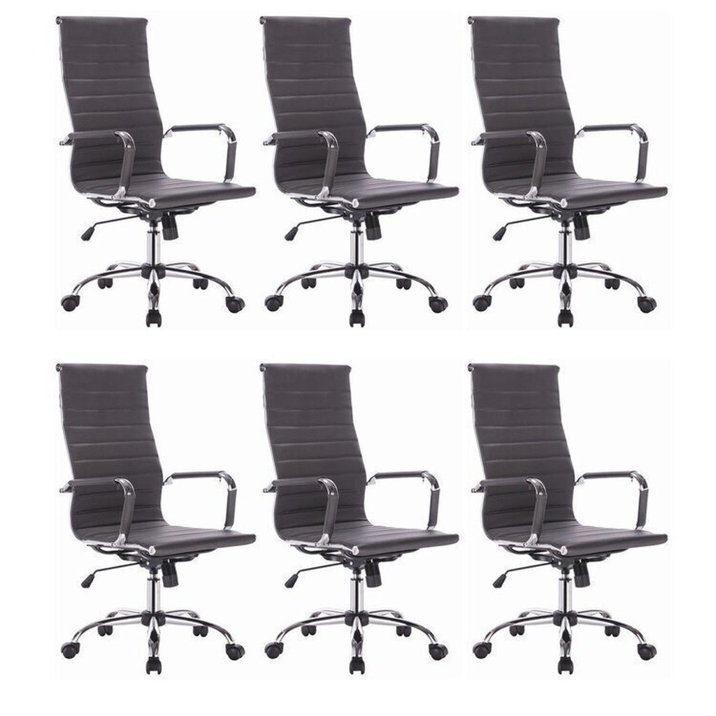 Kit 6 Cadeiras para Escritório Presidente Esteirinha Corino Office Cadeira Presidente