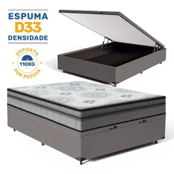 Cama Box Baú com Colchão Espuma D33 Pillow In D'Angelis Ortosleep Casal 138cm