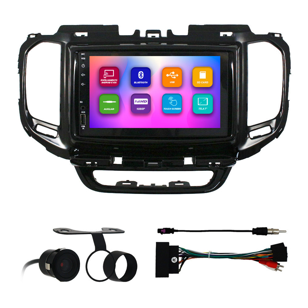 Kit Multimídia 7 Pol Toro 2016 2017 2018 2019 2020 Espelhamento Android Ios 2 Din Black Piano Camera Ré em Oferta na Shopee