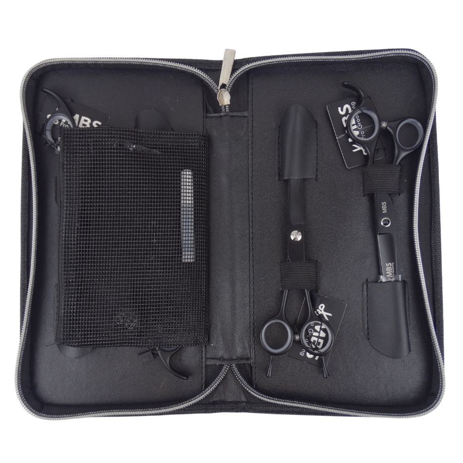 Kit 4 Tesouras MBS Profissional Pet - Black Pearl 7.0"