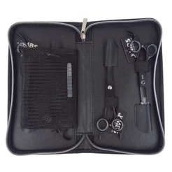 Kit 4 Tesouras MBS Profissional Pet - Black Pearl 7.0"