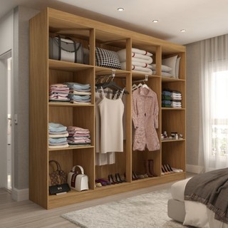 Closet Casal Diamantina 8 Prateleiras Cinamomo - Panorama Móveis em Oferta na Shopee