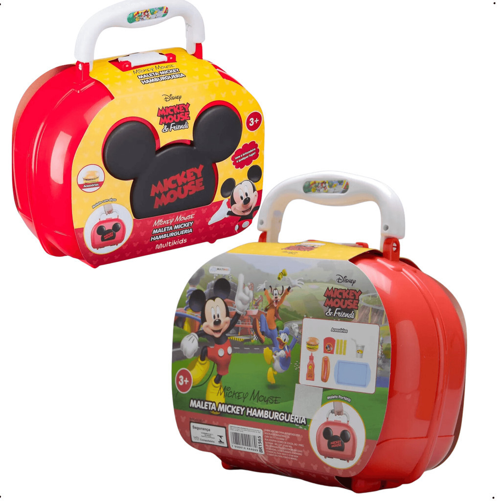 Brinquedo maleta mickey hambugueria de cozinha disney lasa Multikids BR1953 - Mom & Baby