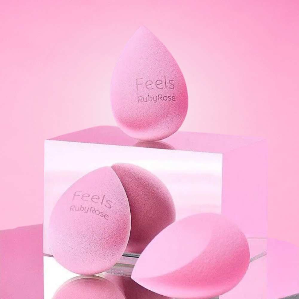 Esponja  De Maquiagem Esponjinha Beauty Blender Rosa Soft Feels Ruby Rose