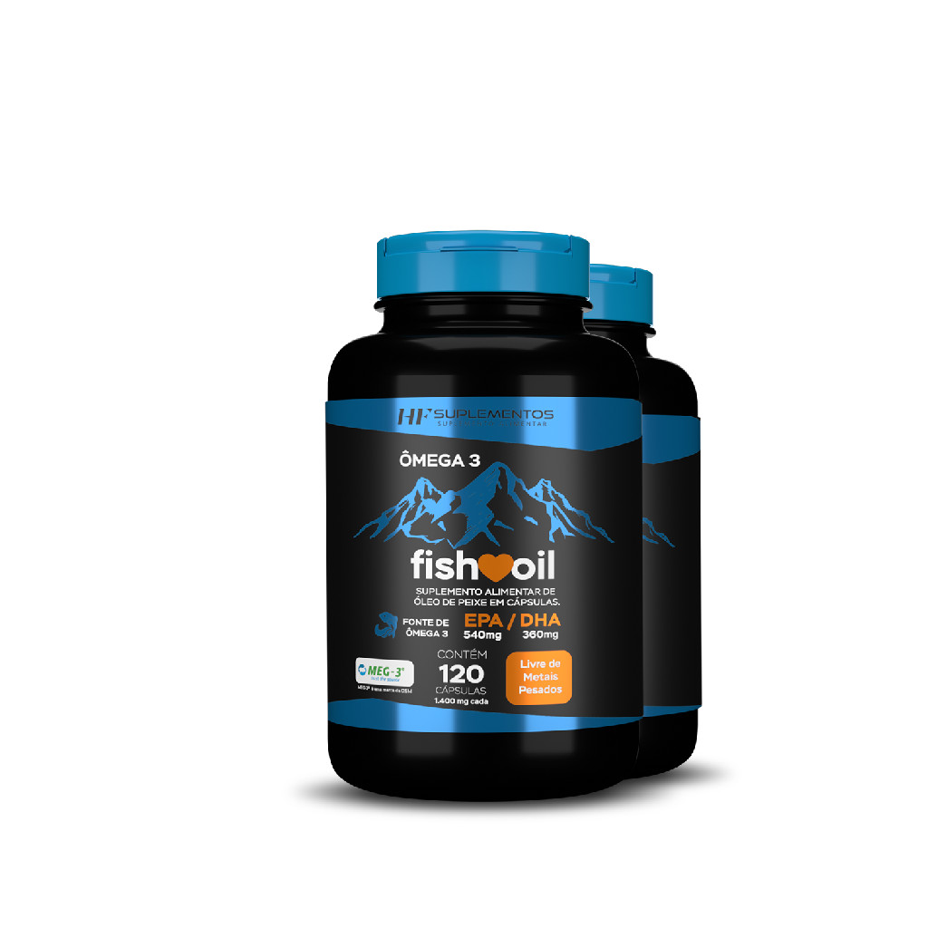 2X ÔMEGA 3 MEG3 FISH OIL 120CAPS  HF SUPLEMENTOS
