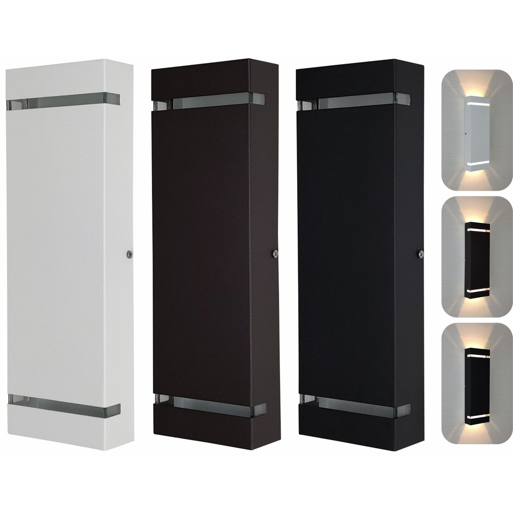 Kit 2 Arandela Parede Slim 25cm Externa + Led 3w 3000k Fit Iluminação Premium Muro Interno Kit em Oferta na Shopee