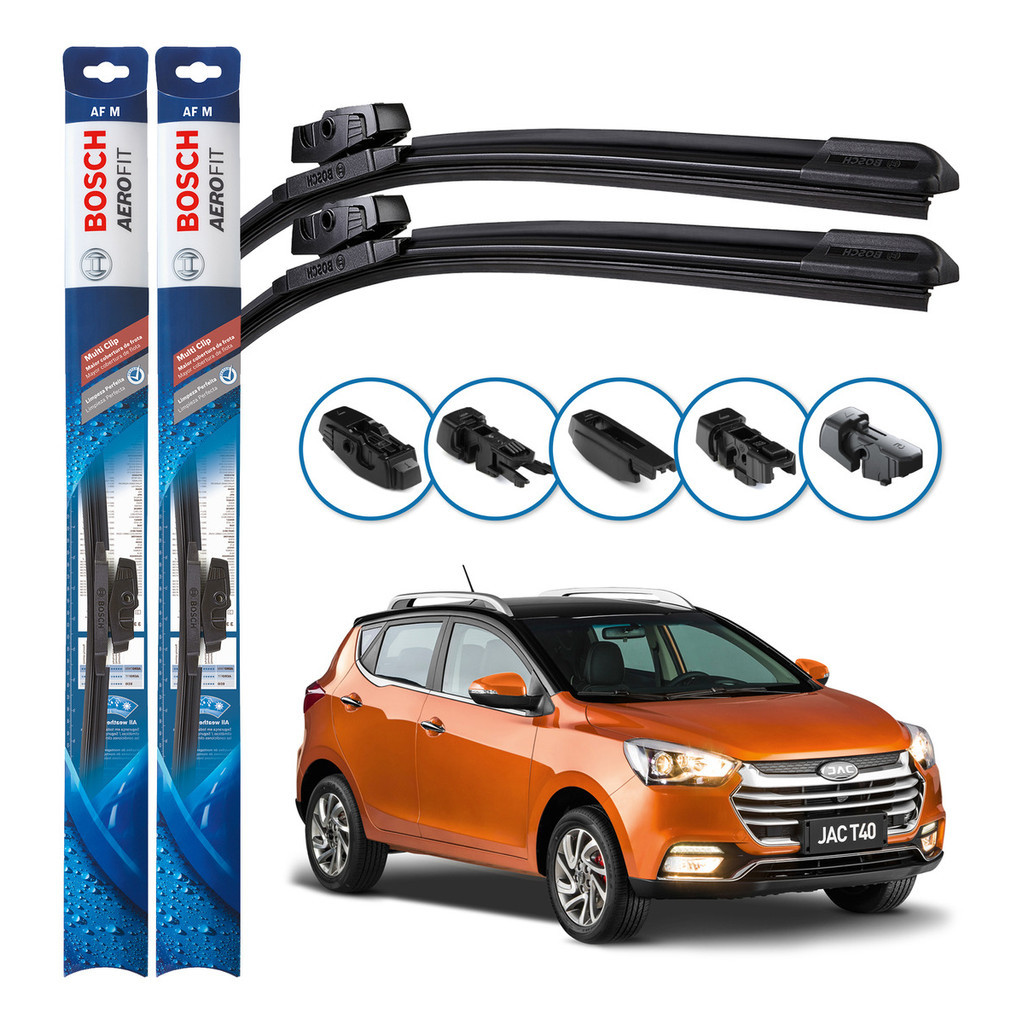 Par de Palhetas Limpador Parabrisa Multiclip Original Bosch Jac T40 2017 A 2024