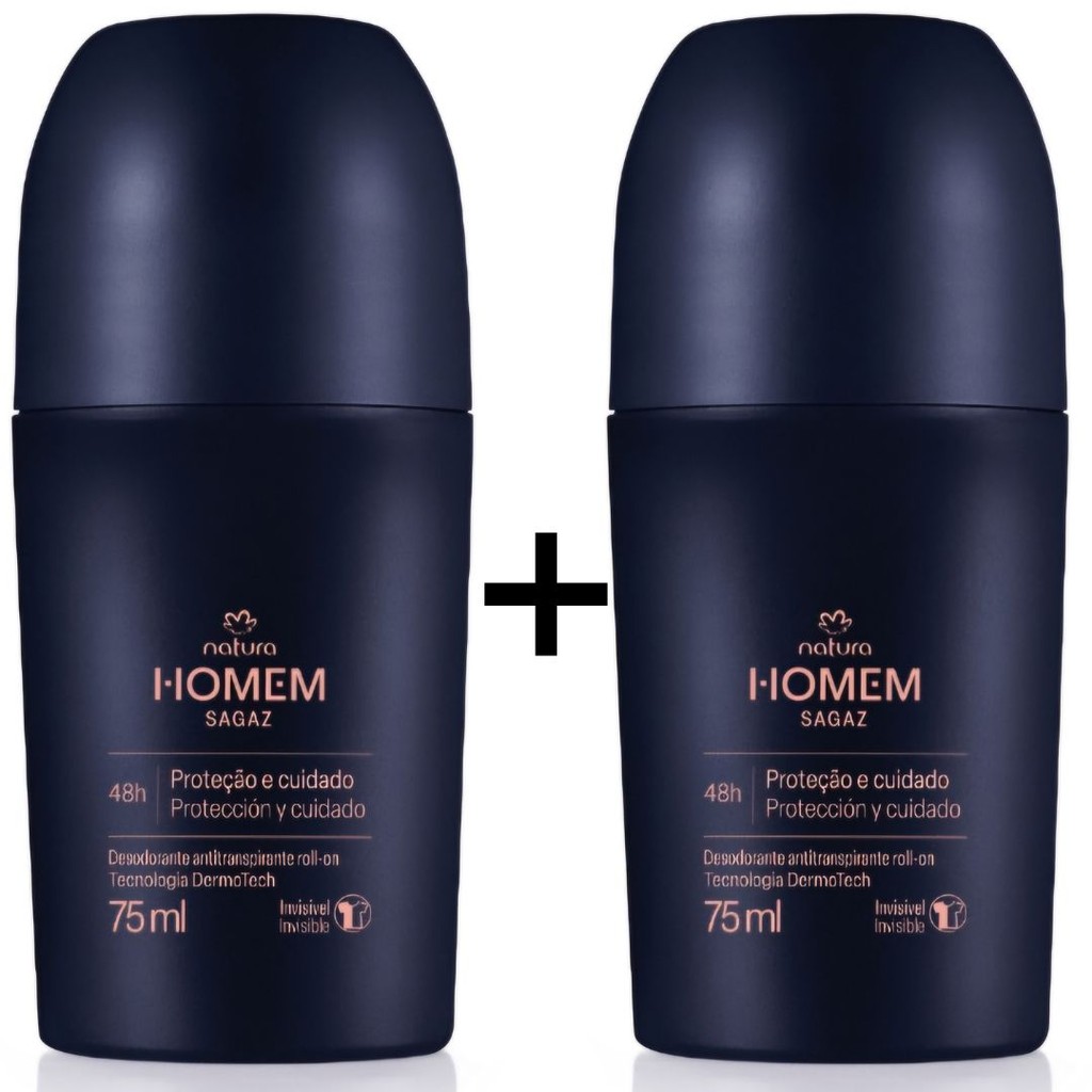 Kit c/2 Desodorante Antitranspirante Roll-On Natura Homem Sagaz